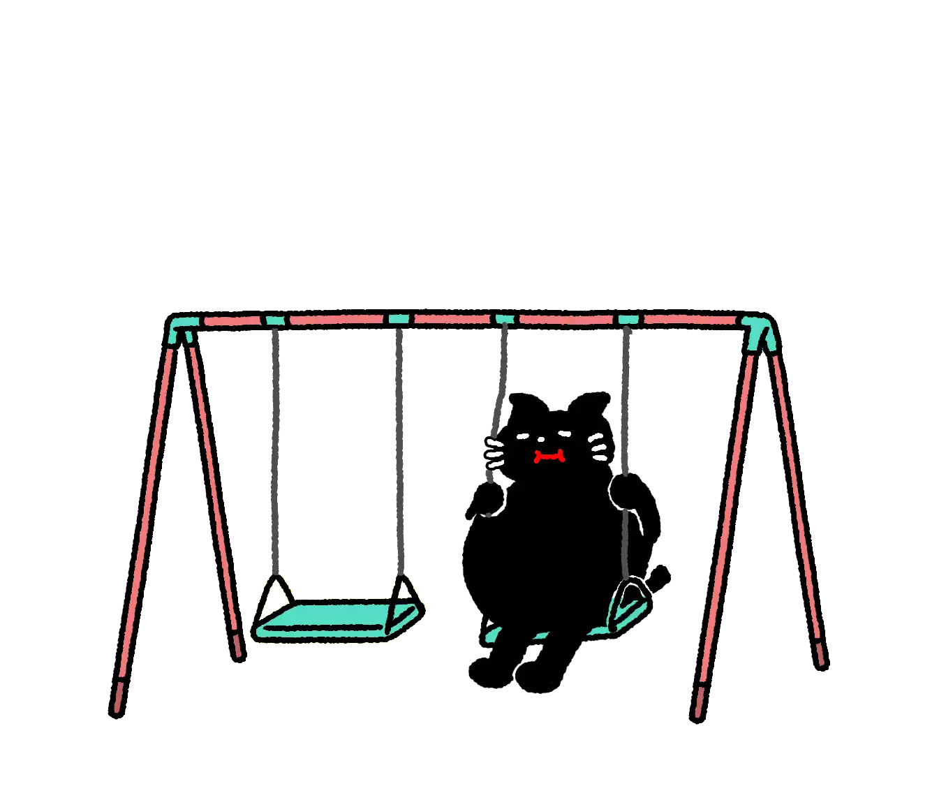 ブランコに高速で乗るキヨ猫